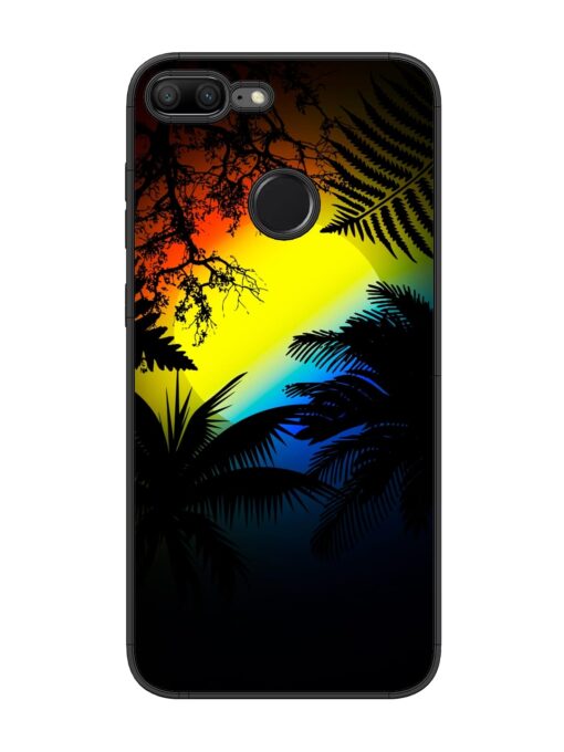 Colorful Sunset With Palm Trees Glossy Metal Phone Cover for Honor 9 Lite Zapvi