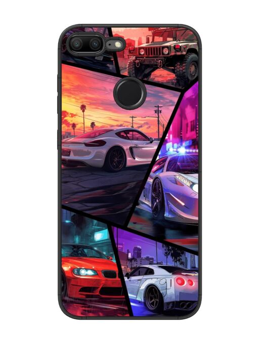 Ride In Pixels Glossy Metal Phone Cover for Honor 9 Lite Zapvi