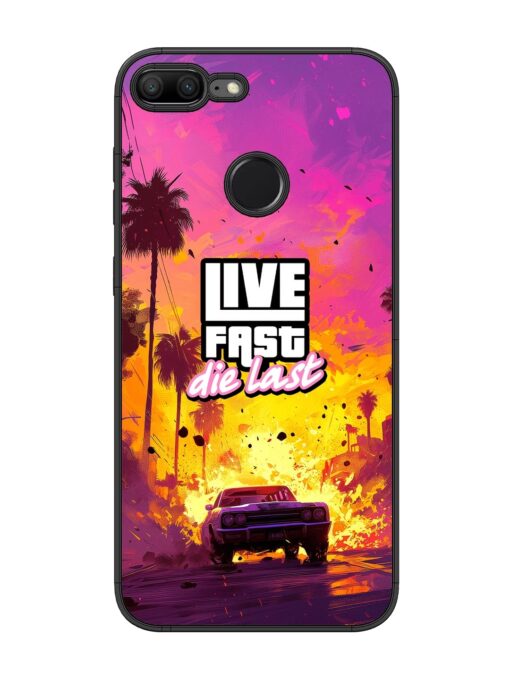 Live Fast Glossy Metal Phone Cover for Honor 9 Lite Zapvi