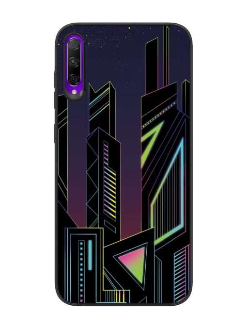 Neon Dreamscape Glossy Metal Phone Cover for Honor 9X Pro Zapvi