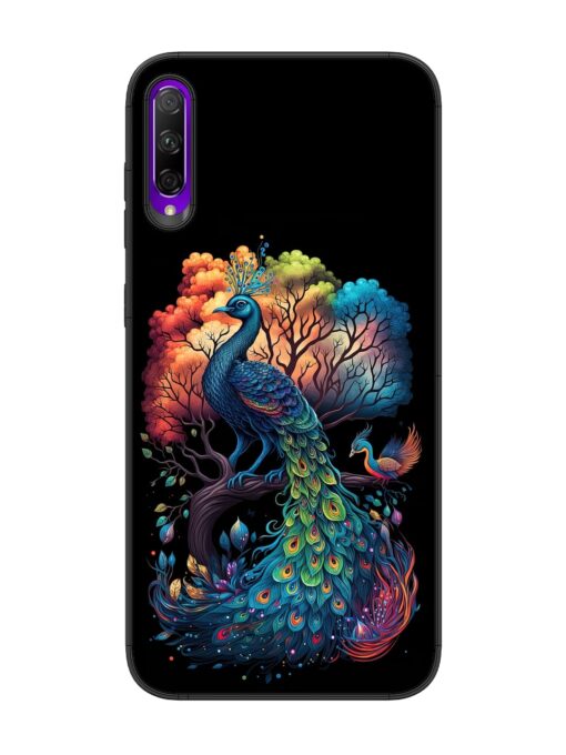 Peacock Tree Art Glossy Metal Phone Cover for Honor 9X Pro Zapvi