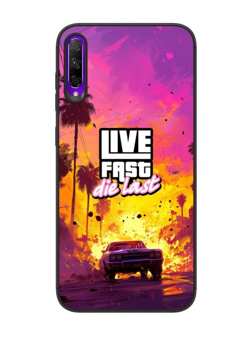 Live Fast Glossy Metal Phone Cover for Honor 9X Pro Zapvi