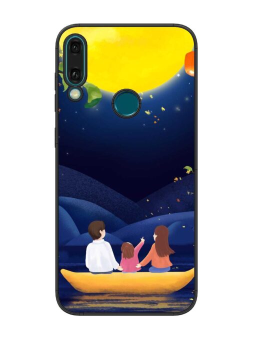 Happy Family And Beautiful View Glossy Metal Phone Cover for Honor Y9 (2019) Zapvi