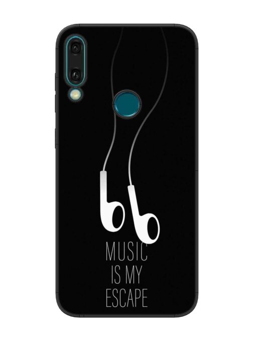 Music Is My Escape Glossy Metal Phone Cover for Honor Y9 (2019) Zapvi