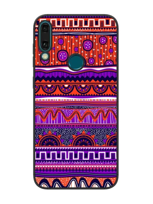 Ethnic Seamless Pattern Glossy Metal TPU Phone Cover for Honor Y9 (2019) Zapvi