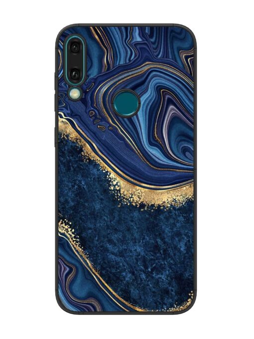 Abstract Background Blue Glossy Metal TPU Phone Cover for Honor Y9 (2019) Zapvi