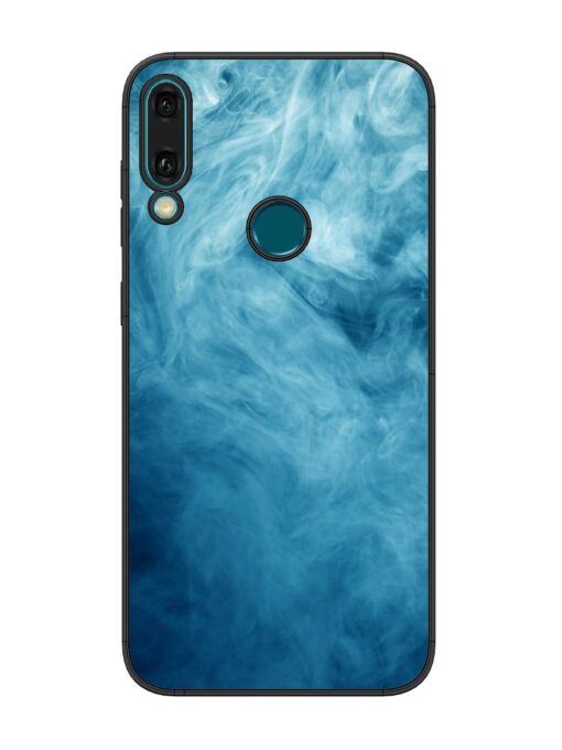 Blue Smoke Art Glossy Metal Phone Cover for Honor Y9 (2019) Zapvi