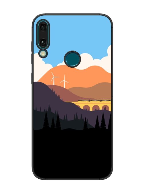 Minimal Mountain Vector Glossy Metal Phone Cover for Honor Y9 (2019) Zapvi