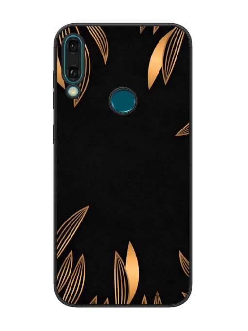 Golden Leaf Pattern Glossy Metal Phone Cover for Honor Y9 (2019) Zapvi