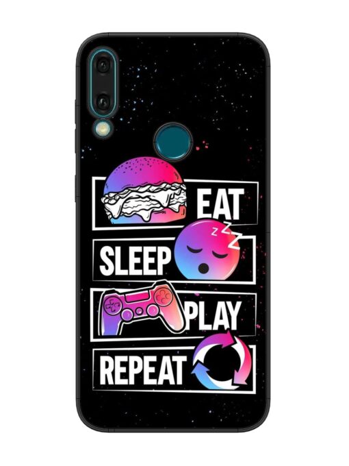 Eat Sleep Play Repeat Glossy Metal Phone Cover for Honor Y9 (2019) Zapvi