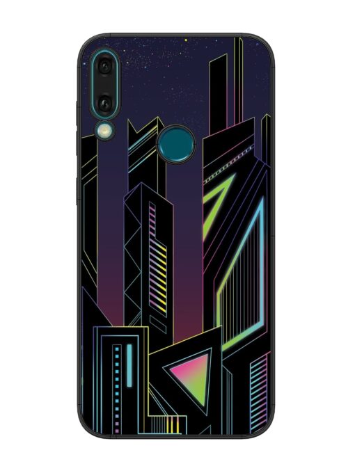 Neon Dreamscape Glossy Metal Phone Cover for Honor Y9 (2019) Zapvi