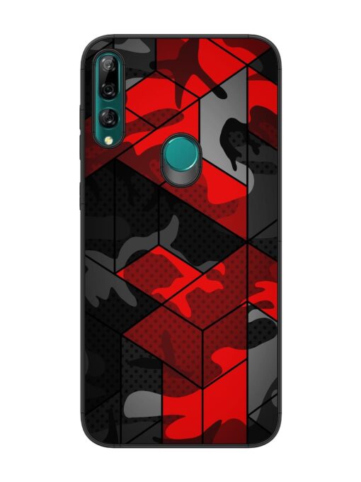 Royal Red Camouflage Pattern Glossy Metal Phone Cover for Honor Y9 Prime Zapvi