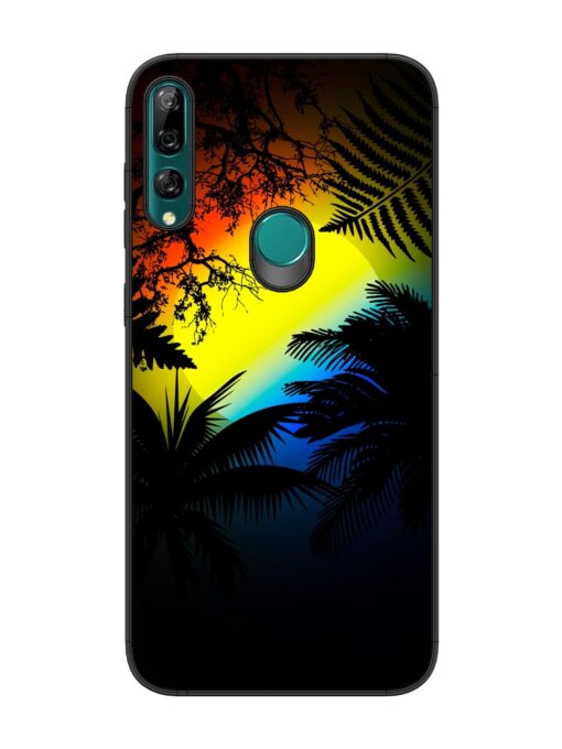 Colorful Sunset With Palm Trees Glossy Metal Phone Cover for Honor Y9 Prime Zapvi