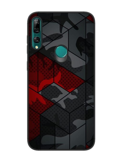 Red And Grey Pattern Glossy Metal Phone Cover for Honor Y9 Prime Zapvi