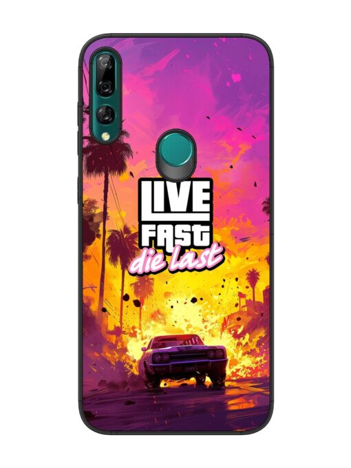 Live Fast Glossy Metal Phone Cover for Honor Y9 Prime Zapvi