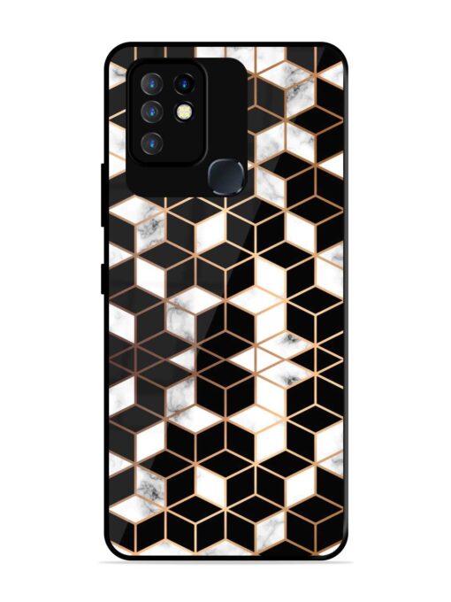 Vector Marble Texture Glossy Metal Phone Cover for Infinix Hot 10 Zapvi