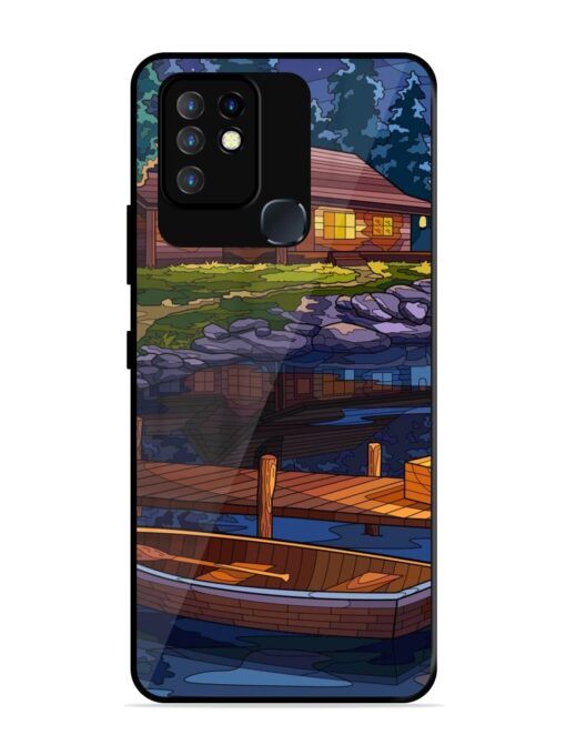 Village Night Scene Glossy Metal Phone Cover for Infinix Hot 10 Zapvi