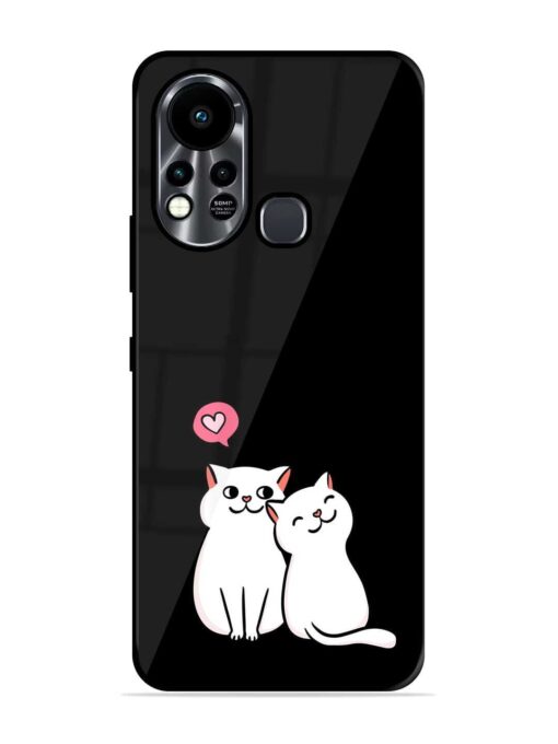 Cat Love Glossy Metal Phone Cover for Infinix Hot 11S Zapvi