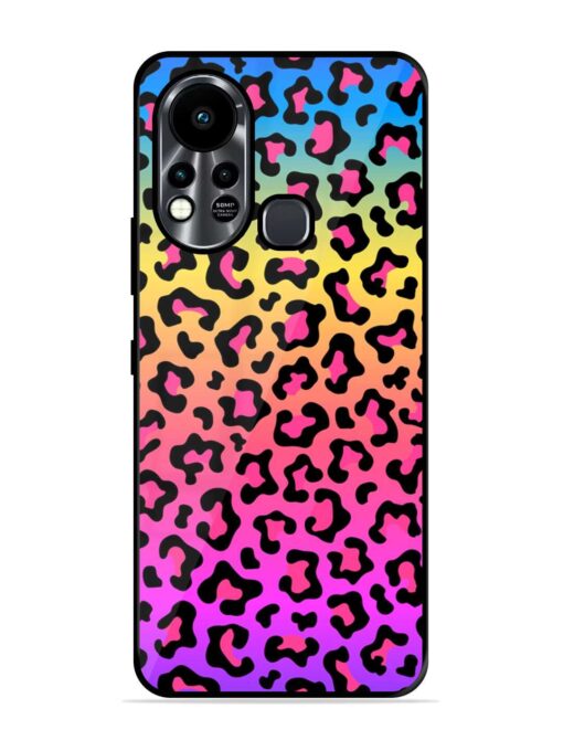 Neon Rainbow Colored Glossy Metal Phone Cover for Infinix Hot 11S Zapvi