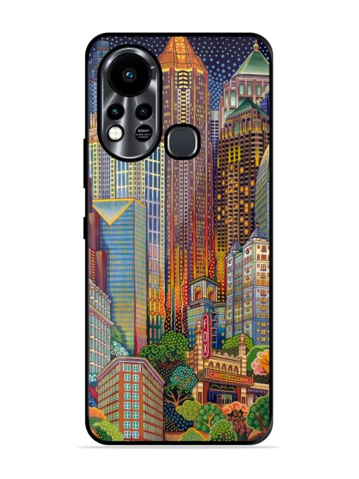 Cityscapes Art Glossy Metal Phone Cover for Infinix Hot 11S Zapvi