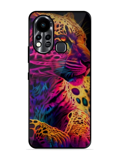 Leopard Art Glossy Metal Phone Cover for Infinix Hot 11S Zapvi