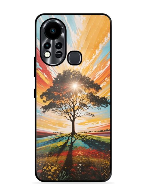 Abstract Tree Colorful Art Glossy Metal Phone Cover for Infinix Hot 11S Zapvi