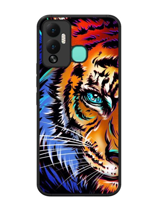 Colorful Lion Art Glossy Metal Phone Cover for Infinix Hot 12 Play Zapvi