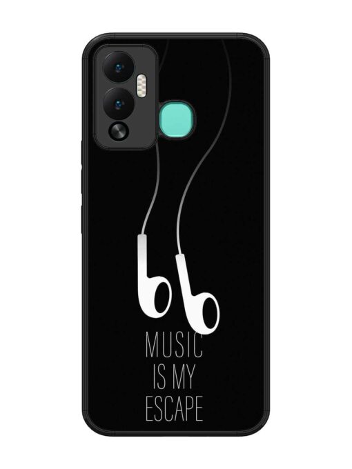 Music Is My Escape Glossy Metal Phone Cover for Infinix Hot 12 Play Zapvi