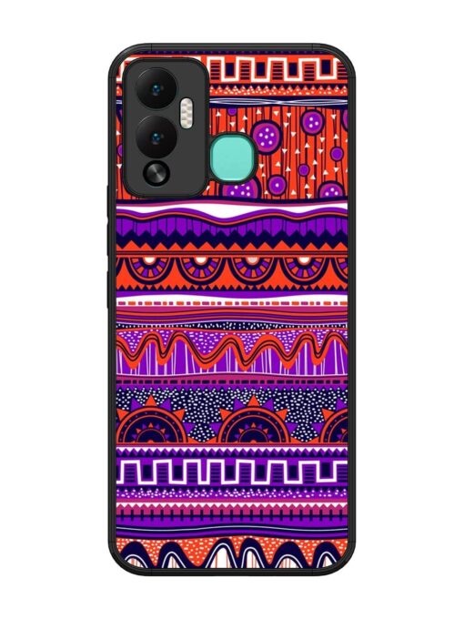 Ethnic Seamless Pattern Glossy Metal TPU Phone Cover for Infinix Hot 12 Play Zapvi