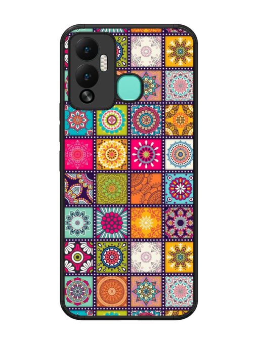 Seamless Pattern Vintage Glossy Metal Phone Cover for Infinix Hot 12 Play Zapvi