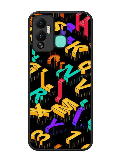 Seamless Pattern With Letters Glossy Metal Phone Cover for Infinix Hot 12 Play Zapvi