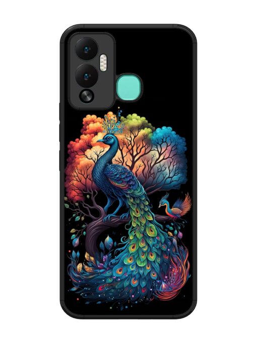 Peacock Tree Art Glossy Metal Phone Cover for Infinix Hot 12 Play Zapvi