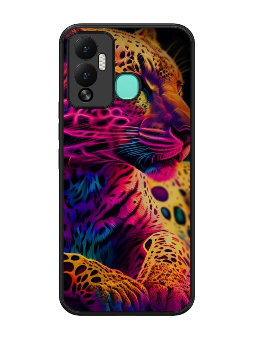 Leopard Art Glossy Metal Phone Cover for Infinix Hot 12 Play Zapvi