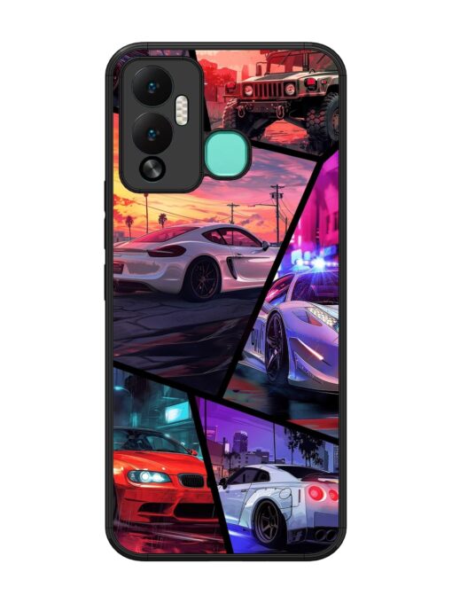 Ride In Pixels Glossy Metal Phone Cover for Infinix Hot 12 Play Zapvi