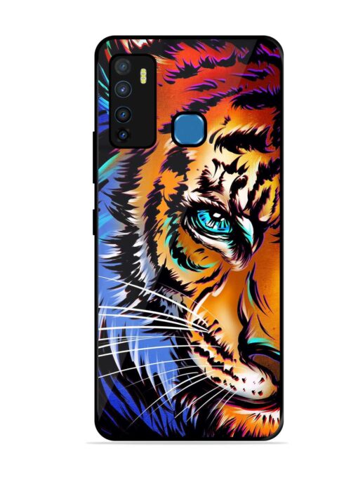 Colorful Lion Art Glossy Metal Phone Cover for Infinix Hot 9 Zapvi