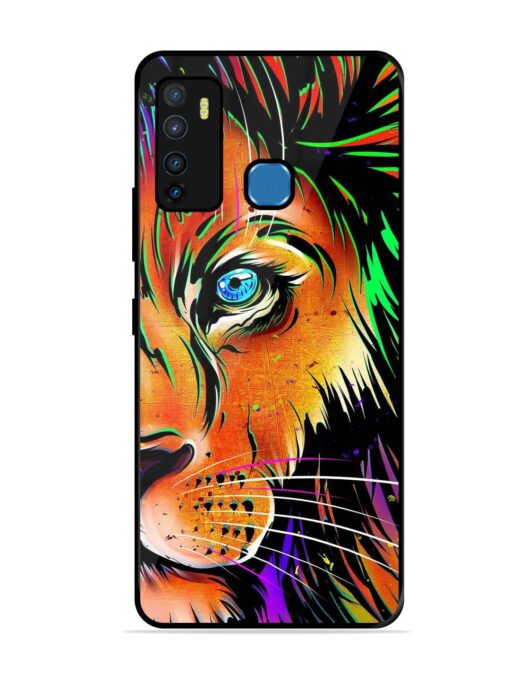 Colorful Lion Design Glossy Metal TPU Phone Cover for Infinix Hot 9 Zapvi