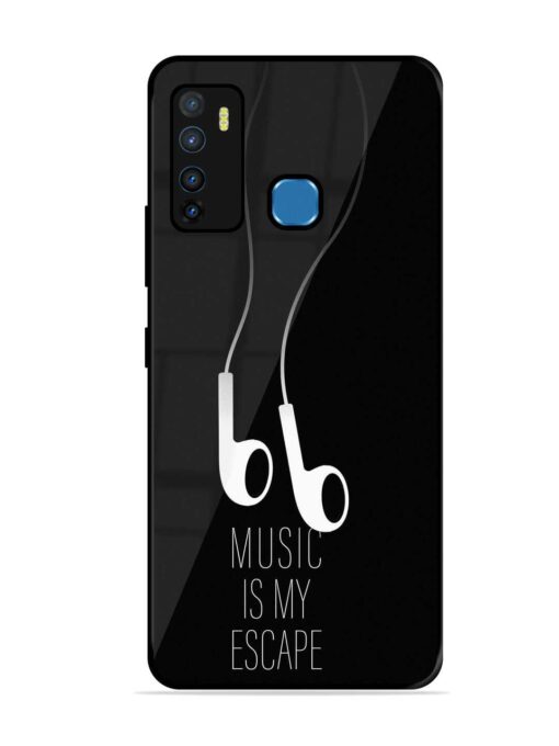 Music Is My Escape Glossy Metal Phone Cover for Infinix Hot 9 Zapvi