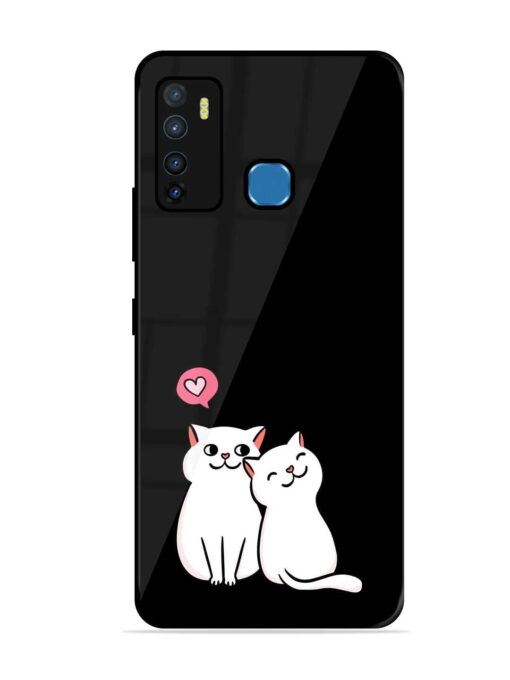 Cat Love Glossy Metal Phone Cover for Infinix Hot 9 Zapvi