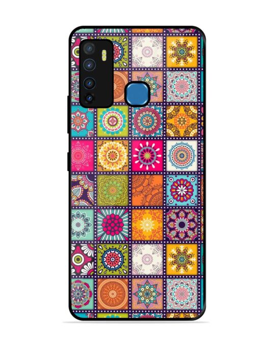 Seamless Pattern Vintage Glossy Metal Phone Cover for Infinix Hot 9 Zapvi