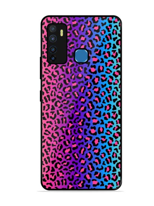 Colorful Leopard Seamless Glossy Metal Phone Cover for Infinix Hot 9 Zapvi