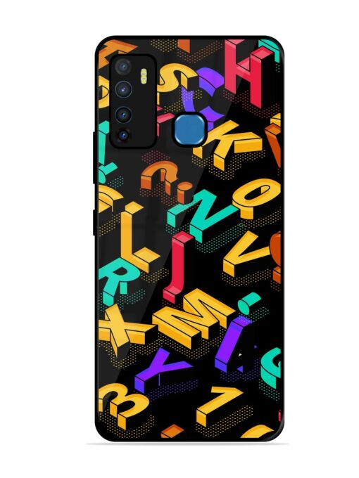 Seamless Pattern With Letters Glossy Metal Phone Cover for Infinix Hot 9 Zapvi