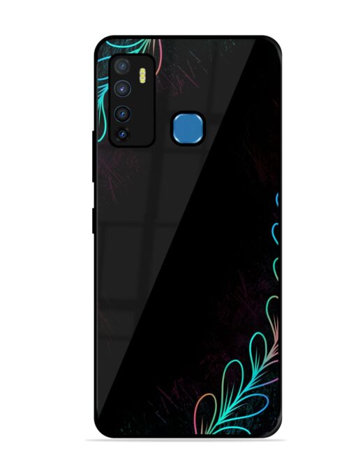 Decorative Line Art Glossy Metal Phone Cover for Infinix Hot 9 Zapvi