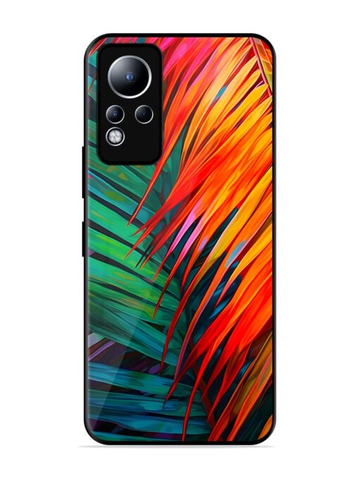 Painted Tropical Leaves Glossy Metal Phone Cover for Infinix Note 11 Zapvi