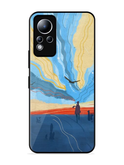 Minimal Abstract Landscape Glossy Metal Phone Cover for Infinix Note 11 Zapvi