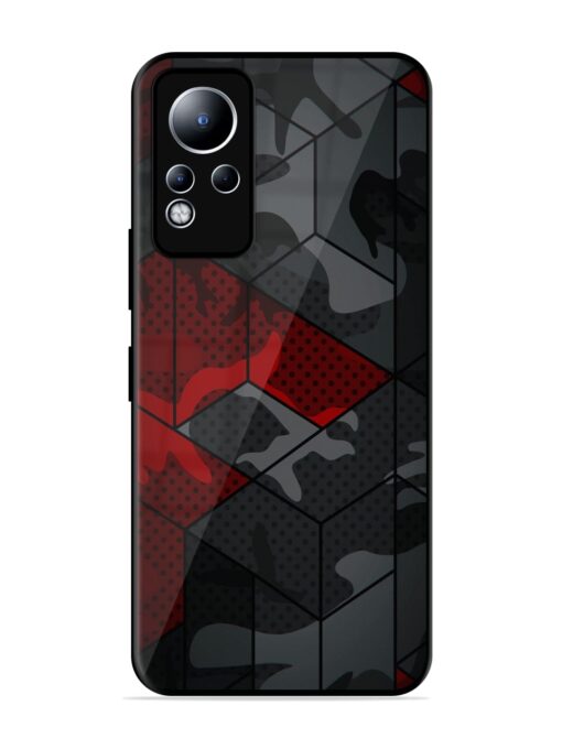 Red And Grey Pattern Glossy Metal Phone Cover for Infinix Note 11 Zapvi