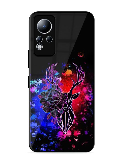 Floral Deer Art Glossy Metal Phone Cover for Infinix Note 11 Zapvi