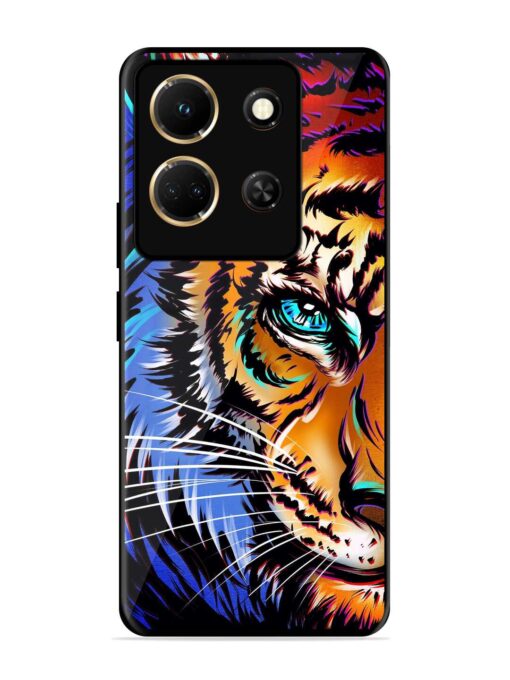 Colorful Lion Art Glossy Metal Phone Cover for Infinix Note 30 (5G) Zapvi