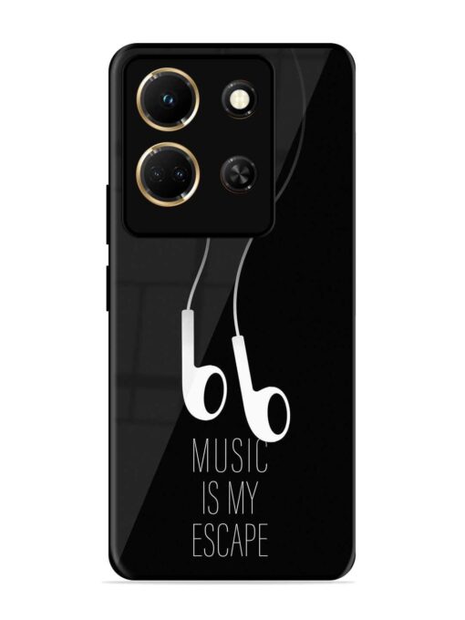 Music Is My Escape Glossy Metal Phone Cover for Infinix Note 30 (5G) Zapvi