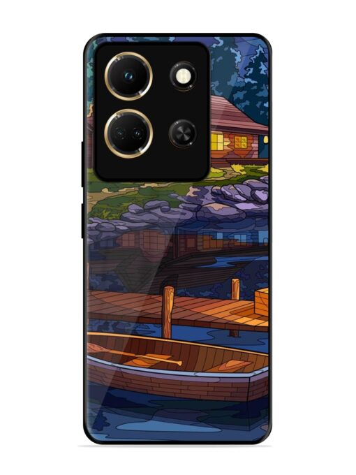 Village Night Scene Glossy Metal Phone Cover for Infinix Note 30 (5G) Zapvi