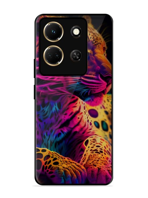 Leopard Art Glossy Metal Phone Cover for Infinix Note 30 (5G) Zapvi